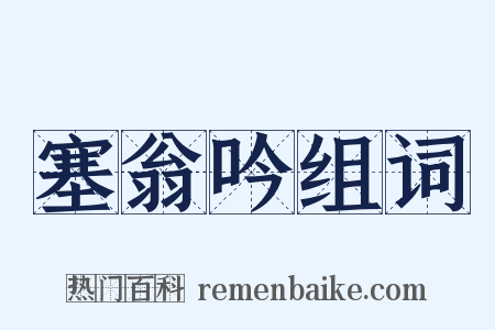 塞翁吟组词是什么意思的图片